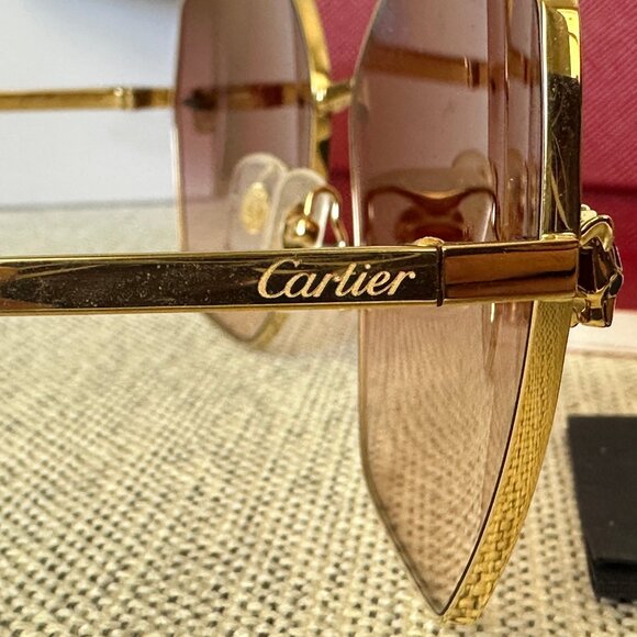 Cartier Eyewear Panthère de Cartier oversized sunglasses CT0356S-003 $1245